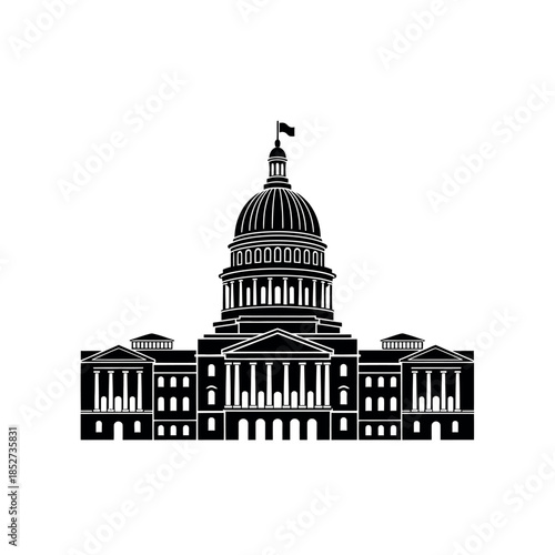 Iconic Government Building Silhouette.