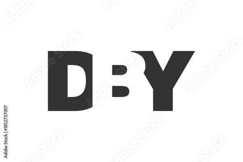 DBY logo design. Initial letter D B Y bold font style for tech startups, consulting, corporate branding. Creative company name, headlines typography identity, trendy logotype.