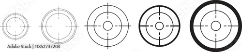 Circular diagrams showing various crosshairs