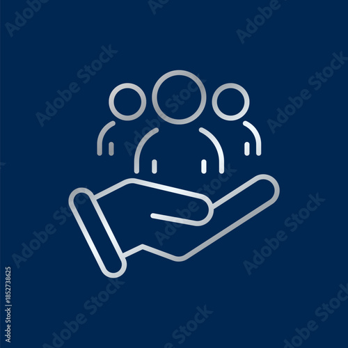 Inclusion icon, Safe peoples symbol. help or support employee, gender equality, An inclusive workplace., Employee’s Protection Filled icon vector illustration. Silver on white