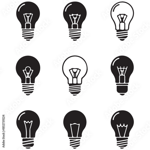 Light Bulb line icon vector, isolated on white background. Idea sign, solution, thinking concept. Lighting Electric lamp, electricity, shine, shiny. Flat style for graphic design, logo, web site, UI.