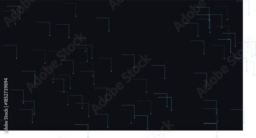 Abstract Blue Digital Network Technology Background with Geometric Line Connections, Cyber Security and Data Visualization Concept on Dark Background