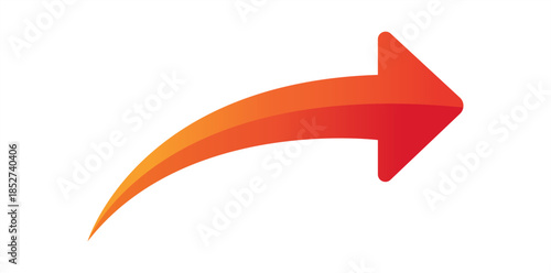 Red Arrow of Direction A vibrant, curved red arrow, pointing confidently towards the right, suggesting forward motion and progress. Captures the essence of direction and future.