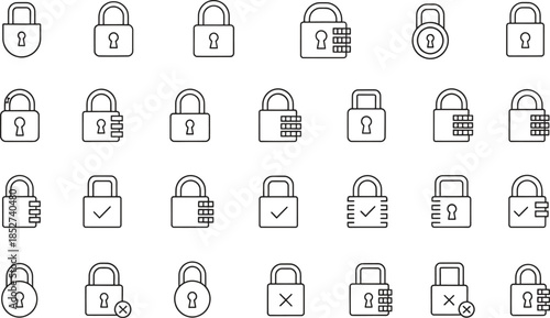 SecurityLocksIconsSetForDesign