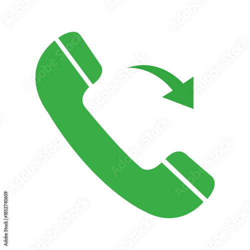 Incoming Call Icon A stylized telephone handset with an incoming call arrow, this graphic icon symbolizes communication, connection, and the availability of instant interaction.