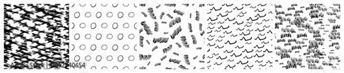 Set of seamless patterns with scribble smears