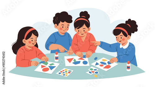 Children engaged in a vibrant science experiment, fostering curiosity and learning in a classroom setting