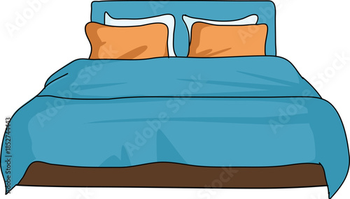 A luxurious mattress with soft bedding and pillows creates a comfortable hotel suite interior featuring a modern headboard and lamp for a peaceful sleep in a stylish home bedroom design