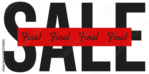 Final Sale vector horizontal banner template design. Final season Sale tag sign isolated transparent background. Business Sale concept. EPS 10