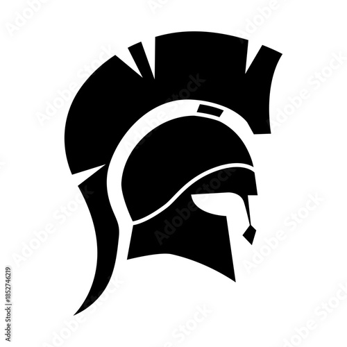 Spartan helmet icon vector. Spartan Illustration sign. Medieval helmet symbol or logo.