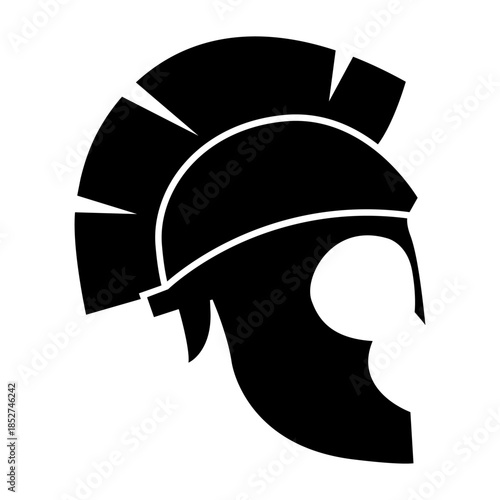 Spartan helmet icon vector. Spartan Illustration sign. Medieval helmet symbol or logo.