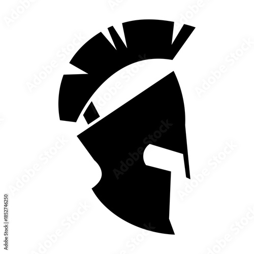 Spartan helmet icon vector. Spartan Illustration sign. Medieval helmet symbol or logo.
