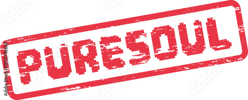 Commercial PURESOUL rectangular stamp impression with distressed grunge effect perfect for spiritual themes