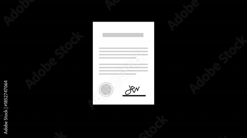 Signing Agreement Animation HD On Alpha