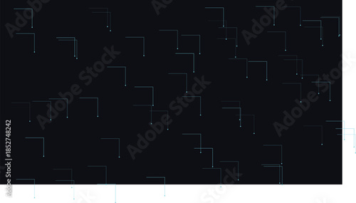 Abstract Blue Digital Network Technology Background with Geometric Line Connections, Cyber Security and Data Visualization Concept on Dark Background