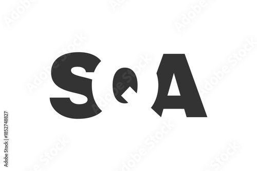 SQA logo design. Initial letter S Q A bold font style for tech startups, consulting, corporate branding. Creative company name, headlines typography identity, trendy logotype.