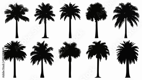 silhouettes of palm trees