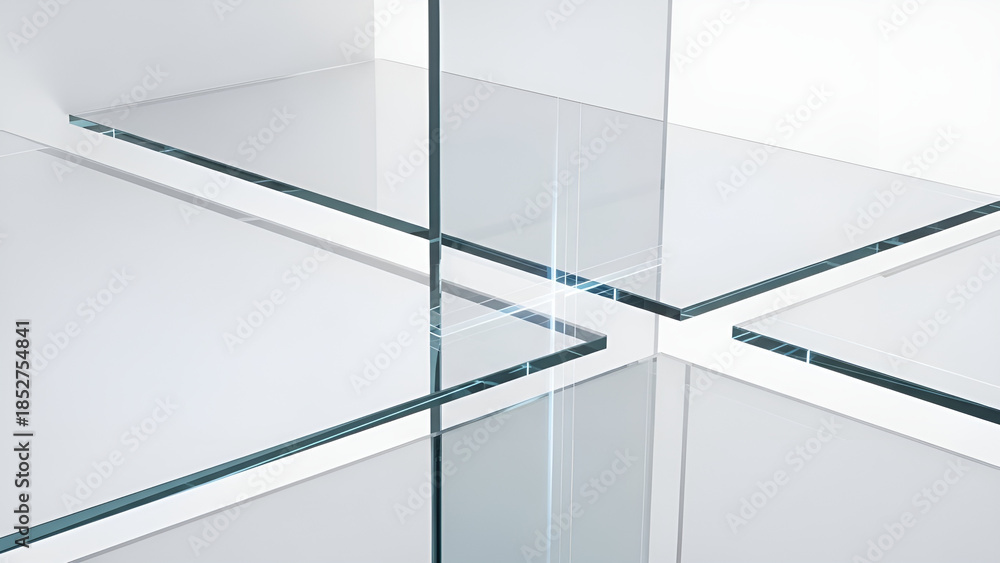 Obraz premium Glass panels intersection
