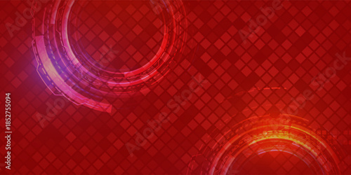 Abstract background of small squares or pixels in red colors