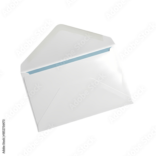 Open Empty White Paper Envelope for Letters Isolated on White Background