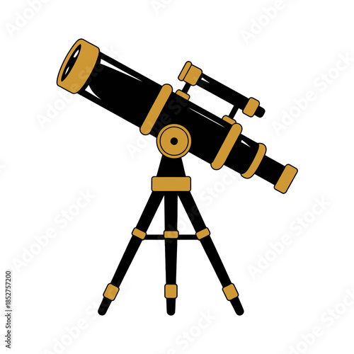Telescope on tripod astronomy observation icon perfect for stargazing science space exploration educational research or celestial viewing design