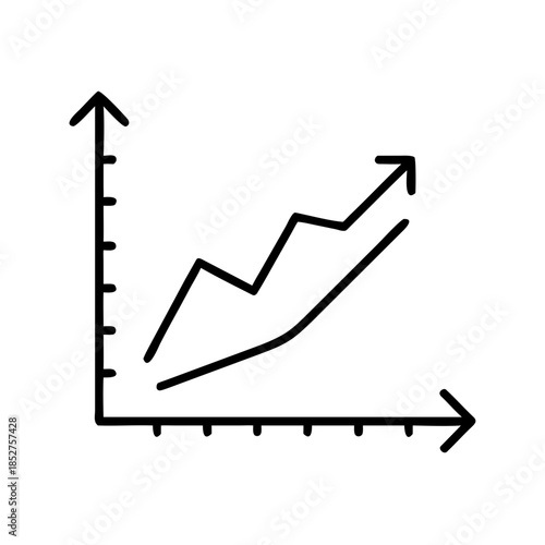 Line graph showing upward trend with two data series  