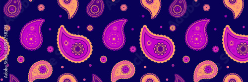 Contrast Indian cucumber, textile ornament. Cover botany at design indian. Paisley abstract and traditional arabic.