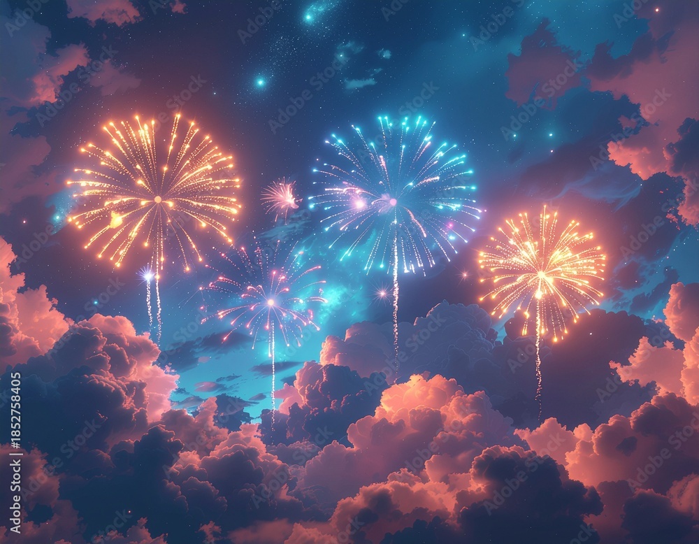 Fototapeta premium fireworks in the sky