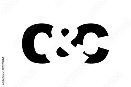 CC logo design in bold style. Black white identity symbol. Modern typography emblem. Corporate branding icon.