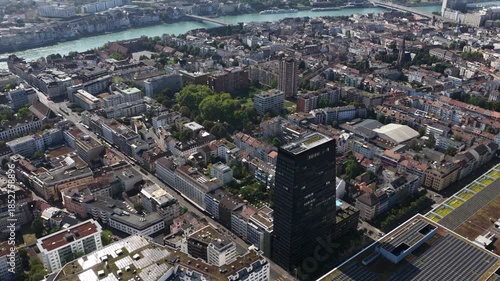 Exhibition Center Basel Switzerland Aerial City Skyline