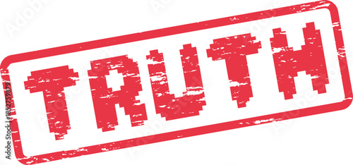 Powerful red TRUTH stamp showing a gritty distressed texture, perfect for authenticity and facts