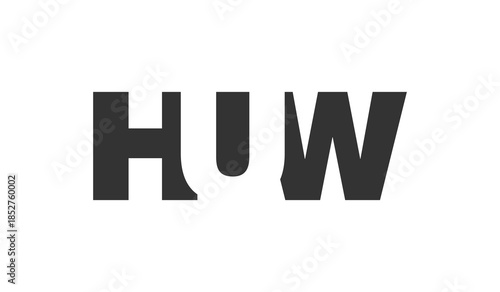 HUW logo design. Initial letter H U W bold font style for tech startups, consulting, corporate branding. Creative company name, headlines typography identity, trendy logotype.