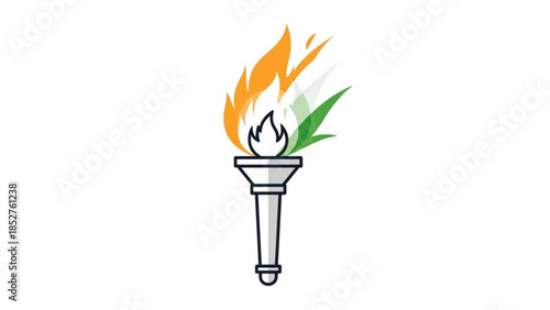 Indian flag torch icon symbol of freedom and pride vector illustration for national events and celebrations