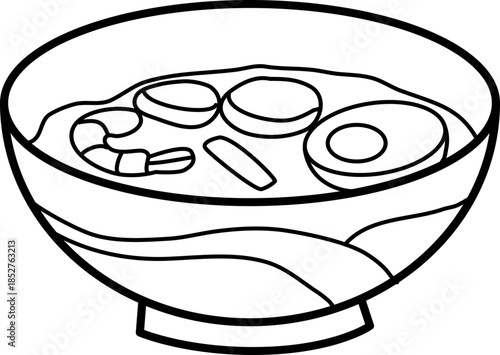 handrawn illustration of Opor Ayam outline style and recolorable