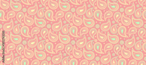 Retro style paint by textile boteh. Swirling repeating at victorian flat design. Ornament festival to surface effortless.