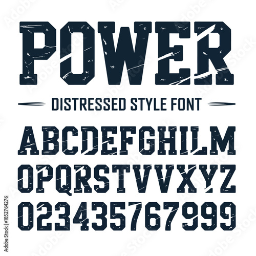 Vintage Varsity Athletic Font Bundle - Collegiate Alphabet and Number Vector Set