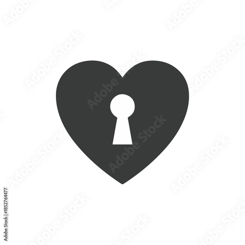 Heart shape with keyhole, symbolizing love, privacy, and security