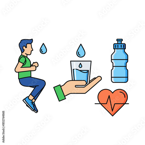 hydration and health concepts emphasizing water consumption benefits for well-being and