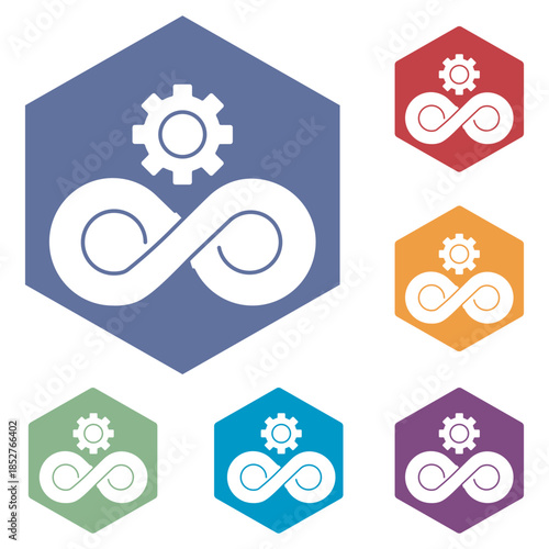 Devops Icon, DevOps Pipeline, Cloud Automation, Continuous Deployment, Infrastructure Management, vector, Sheet