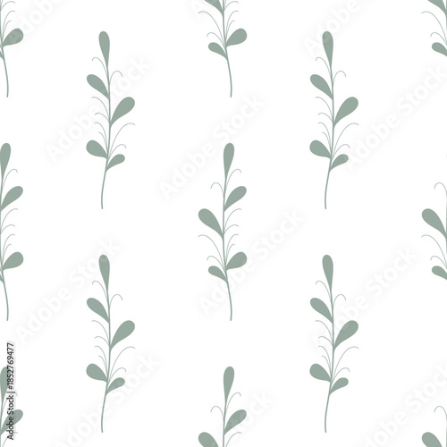 Twig seamless pattern, background. Stem fabric pattern. Botanical pattern, subtle foliage