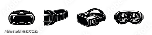 Virtual reality headset vector illustration in flat vector, vr goggles, technology