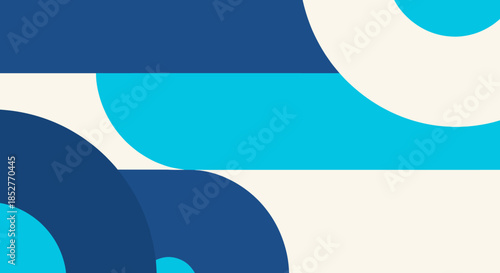 Modern geometric blue background with large curved shapes