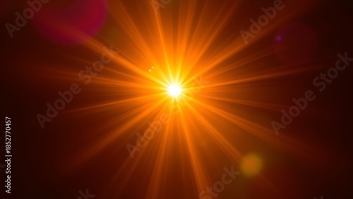 Golden lens flare with abstract gradient background