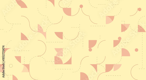 Seamless geometric pattern background with soft pastel shapes