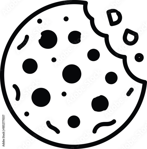 Delicious bitten chocolate chip cookie on white background