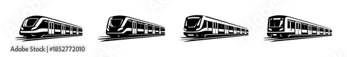Modern train designs, flat vector illustration, sleek transport, locomotive art