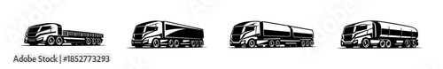 Truck vector illustration, flat vector style, modern transport, cargo vehicles