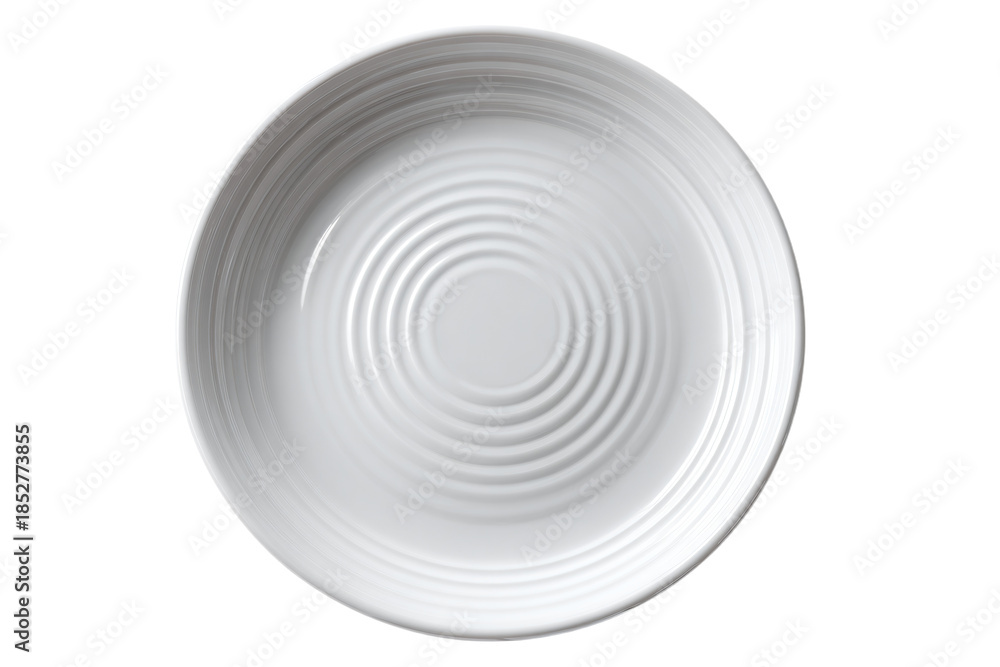 Fototapeta premium White Ceramic Plate with Concentric Design