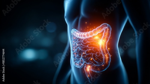 Medical examination of the human digestive system with inflammatory bowel disease