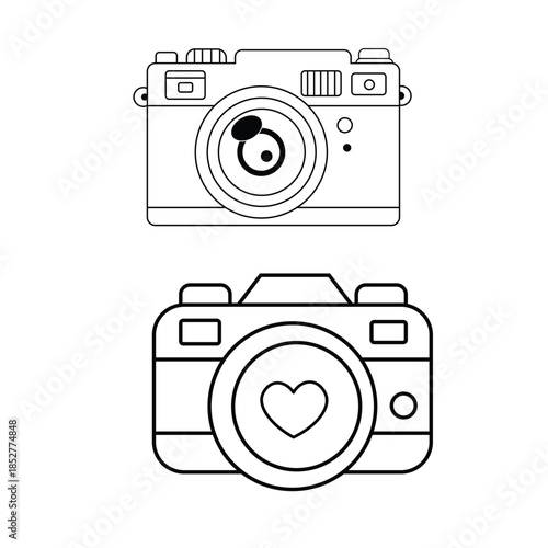 A clean and modern camera line-art